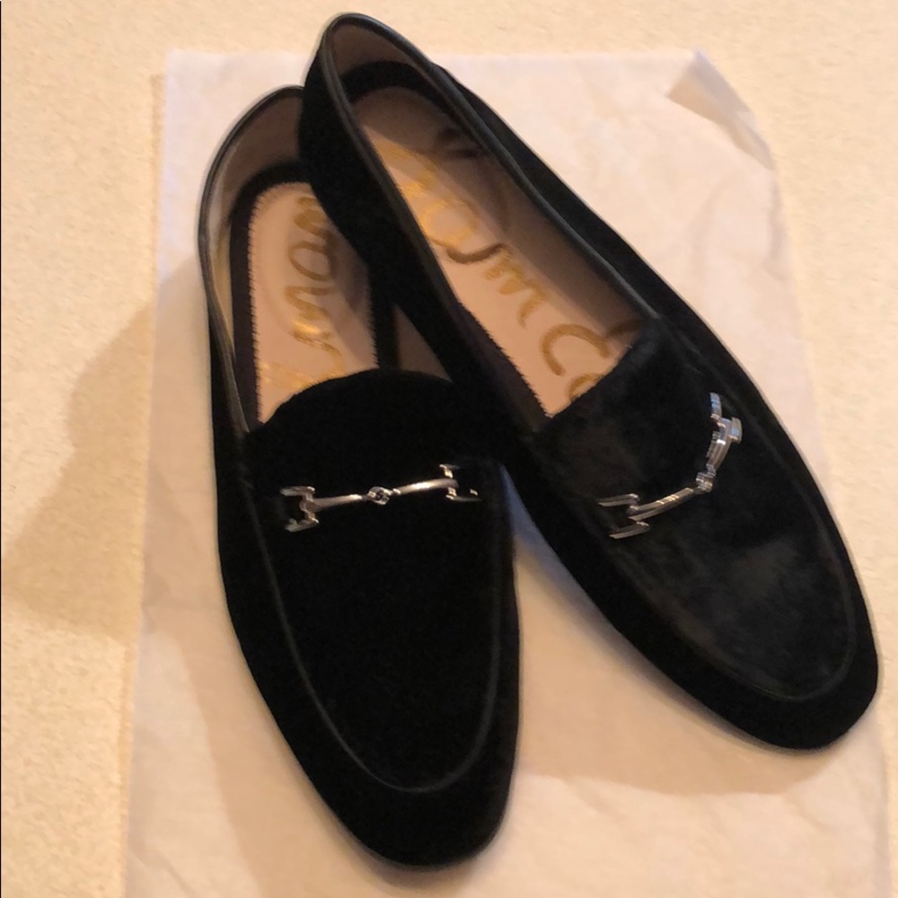 Sam Edelman  black velvet loafers